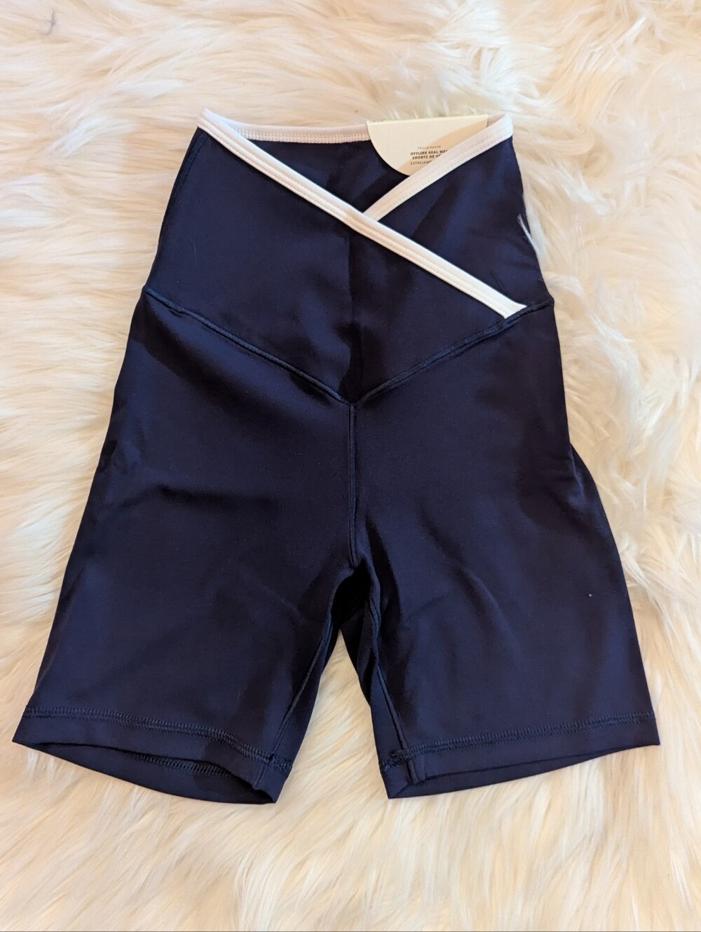 Aerie Navy Tipper Crossover Bike Shorts